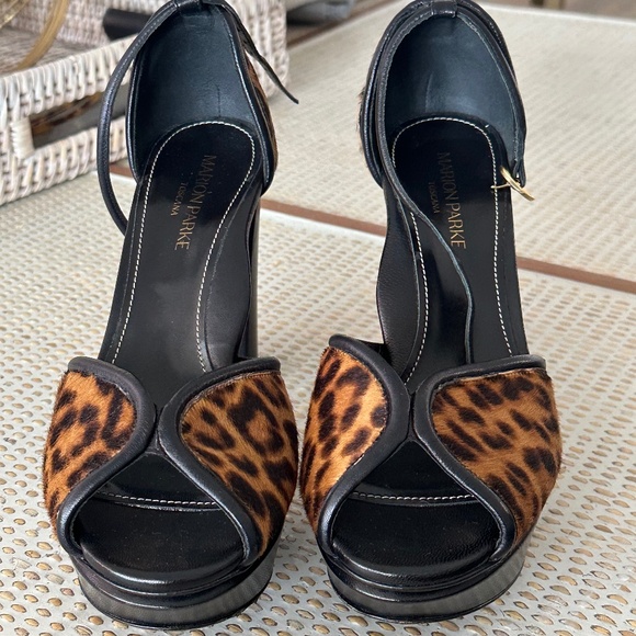Marion Parke “Annie” Leopard Platform Shoe Size 39 - Picture 4 of 5